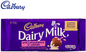 50%OFF Cadbury Dairy Milk Block Strawberries & Creme 120g Deals and Coupons