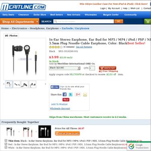 50%OFF Earphone Noodle cable Deals and Coupons