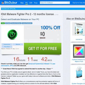 FREE IObit Malware Fighter Pro 2 Deals and Coupons