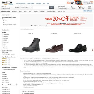 20%OFF Men's Classic & Work/Safety styles and shoes Deals and Coupons