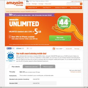 50%OFF Amaysim Deals and Coupons