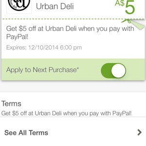 FREE $5 PayPal Voucher for Urban Deli Deals and Coupons