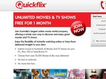 50%OFF One Month Free Trial of Quickflix DVD delivery and stream Deals and Coupons