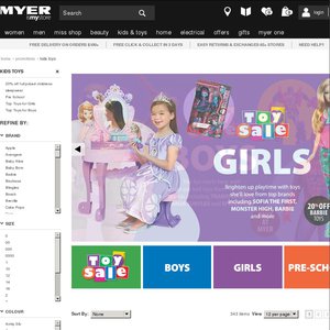 60%OFF Myer's Toy Sale Deals and Coupons