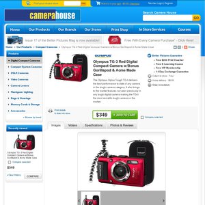 50%OFF Olympus TG-3 Red Waterproof Compact Camera Bonus Gorillapod & Acme Case Deals and Coupons