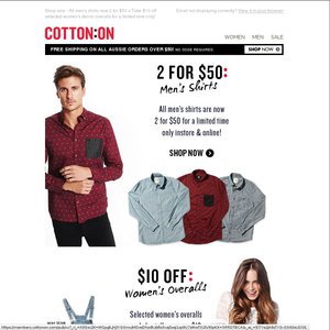 50%OFF CottonOn Men's Shirt Promo Deals and Coupons