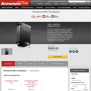 50%OFF Lenovo ThinkCentre Tiny M53  Deals and Coupons