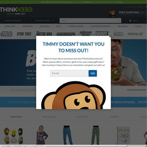 50%OFF ThinkGeek Deals and Coupons