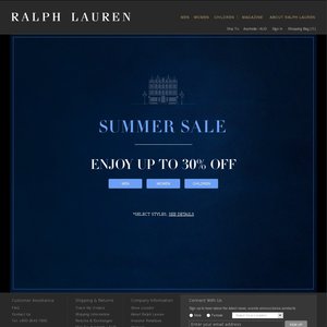 30%OFF Ralph Lauren Mens, Womens, Kidswear Deals and Coupons