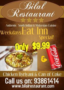 50%OFF Inn Special Dinner from Bilal Restaurant Deals and Coupons