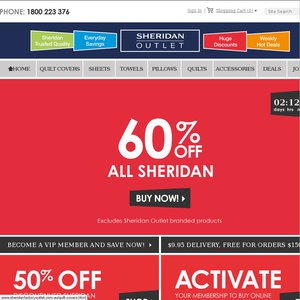 60%OFF All Sheridan Branded Items Deals and Coupons