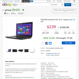 50%OFF Toshiba Satellite C50 Laptop Deals and Coupons