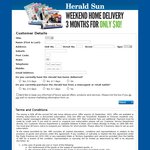 50%OFF Herald Sun Weekend Home Delivery 3 Months Deals and Coupons