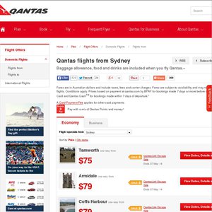 50%OFF Flights from Qantas around Australia Deals and Coupons