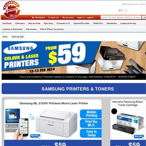 50%OFF Samsung Colour Laser/Multifunction CLP-365W Deals and Coupons