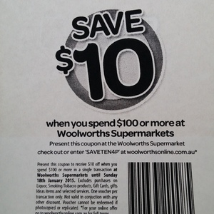 10%OFF Woolworths items Deals and Coupons