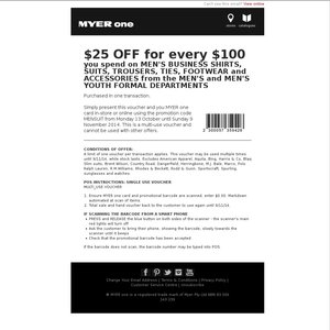 50%OFF Myer Men's Business shirts, suits Deals and Coupons