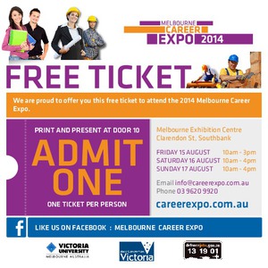 FREE Melbourne Career Expo 2014 ticket Deals and Coupons