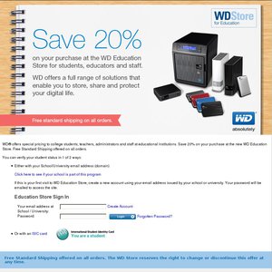 20%OFF WD HDDs Deals and Coupons