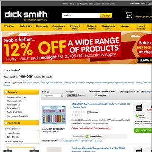 12%OFF Eneloop batteries and Standard Charger Deals and Coupons