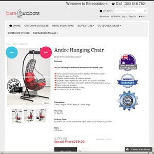 35%OFF Outdoor Hanging Egg/Pod Chair Deals and Coupons