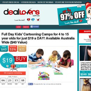 50%OFF Full Day Kids' Cartooning Camps for 4 to 15 Year Olds  Deals and Coupons