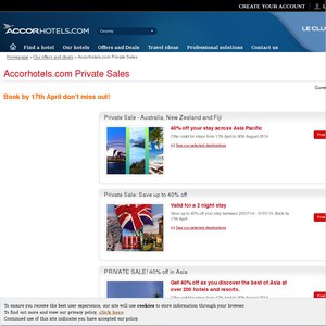 40%OFF Accor Hotels accommodation Deals and Coupons