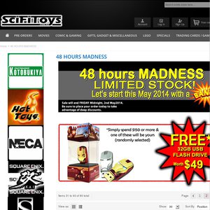 50%OFF Sale at Scifitoys Deals and Coupons