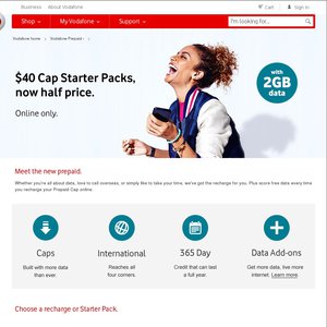 50%OFF Vodafone Cap Starter Kit Deals and Coupons