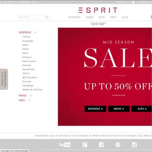50%OFF Esprit Womens, Mens & Kids Clothing Deals and Coupons