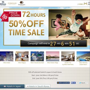 50%OFF Hilton Japan and South Korea Stay Deals and Coupons